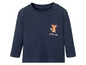 Een donkerblauwe longsleeve met een vos en de tekst 'Little One'.