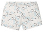 Witte shorts met blauwe bloemenprint.