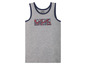 Een grijs tanktop met een Marvel-logo.