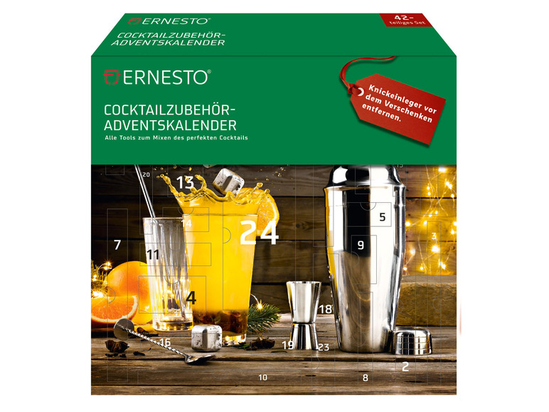 Ga naar volledige schermweergave: ERNESTO® Adventskalender cocktail accessoires 42-delig - afbeelding 2