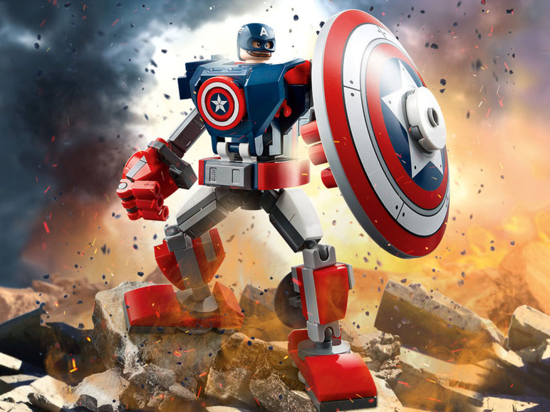 Ga naar volledige schermweergave: LEGO® Marvel Super Heroes Captain America mechapantser (76168) - afbeelding 5