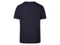 Een donkerblauw T-shirt met korte mouwen.