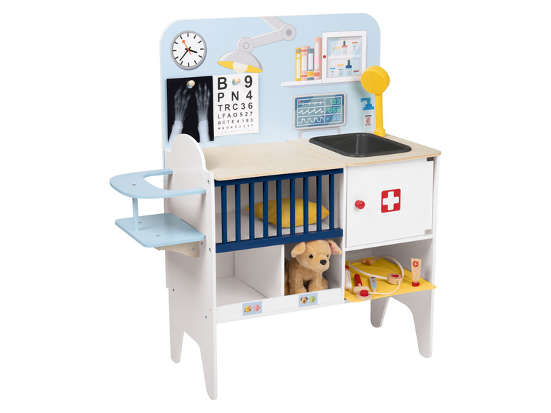 Ga naar volledige schermweergave: Playtive 2-in-1 houten babykliniek en dierenarts - afbeelding 4