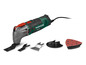 Parkside multitool met diverse bladen en schuurpapier.
