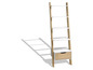 Witte boekenplank met ladderontwerp en een lade.