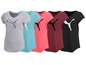 Zes Puma T-shirts met V-hals in verschillende kleuren.