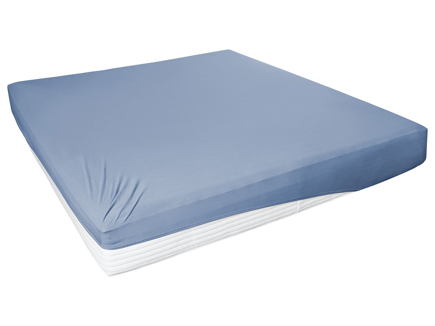 Primera elastan-jersey hoeslaken met rondom elastiek, 90-200 x 200 cm. (Blauw, 140-160 x 200 cm) afbeelding