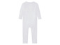 Witte baby romper met lange mouwen.