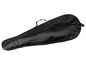 Een zwarte tas voor een badmintonracket.
