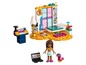 LEGO Friends set met een pop, een keyboard en een slaapkamer.