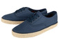 Blauwe canvas sneakers met touwzool