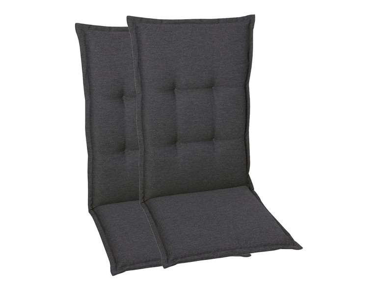 GO-DE Textil Tuinstoelkussens (Antraciet, Stoelkussens voor stoelen met een lange rugleuning)
