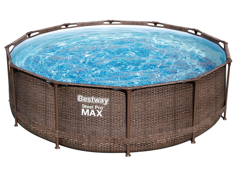 Een Bestway Steel Pro Max zwembad met wicker-effect