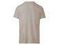 Een beige T-shirt met korte mouwen.