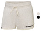 Hummel trainingshorts voor dames in grijs met witte details.