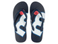 Blauwe badslippers met wit logo van Miss Sixty.