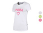 Wit T-shirt met roze Puma logo en hart.