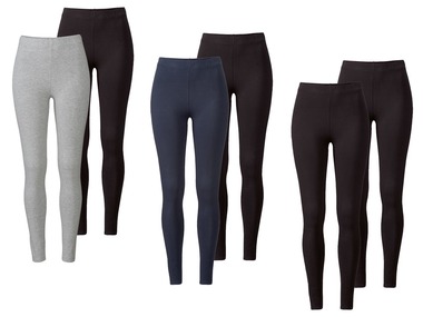 esmara® Set van 2 leggings voor dames, biokatoen