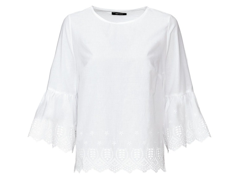 Witte blouse met kant en bell sleeves