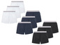 Witte en blauwe boxershorts met gekleurde banden.