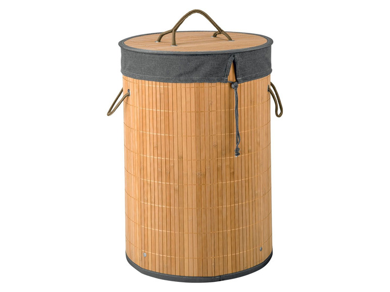 Ga naar volledige schermweergave: AQUAPUR® Bamboe wasmand met deksel - afbeelding 4