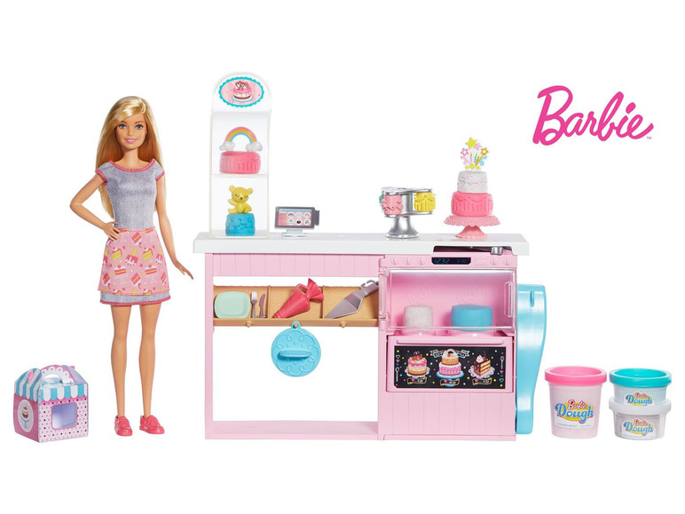 Ga naar volledige schermweergave: Barbie Taartenbakker & poppen speelset - afbeelding 1