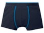Donkerblauwe boxershorts met blauwe accenten.