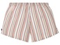 Witte shorts met roze en blauwe strepen.