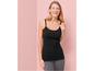 Een zwarte tanktop met lace voor borstvoeding.