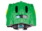 Een groene kinderfietshelm met een drakenprint, van het merk Crazy Safety.