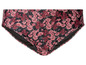 Zwarte badpak slip met rode bloemenprint.