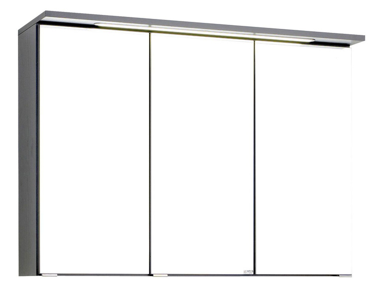 Een spiegelkast met drie deuren en verlichting van het merk Held.