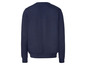 Een donkerblauwe sweatshirt met lange mouwen.
