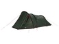 Groene High Peak tent met rode accenten.