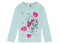 Een lichtblauw T-shirt met lange mouwen met Skye van Paw Patrol en glitters.