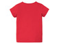 Een rood T-shirt met korte mouwen.
