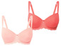 Twee roze bh's met kant