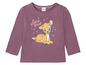 Een paars T-shirt met lange mouwen met Bambi erop