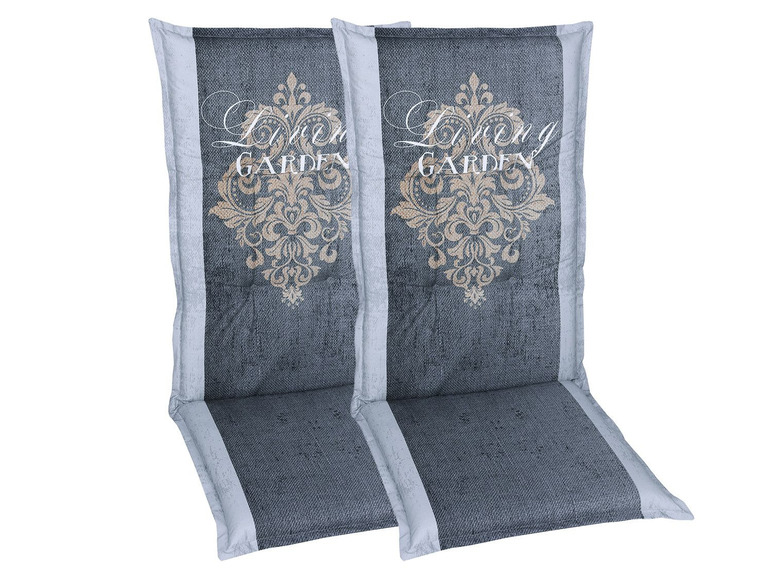 GO-DE Textil Tuinstoelkussens (kussen voor tuinmeubelen, Grijs, Stoelkussens voor stoelen met een no