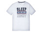 Wit T-shirt met de tekst 'Sleep all day and night'.