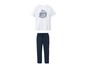 Wit T-shirt met blauwe broek, casual kleding