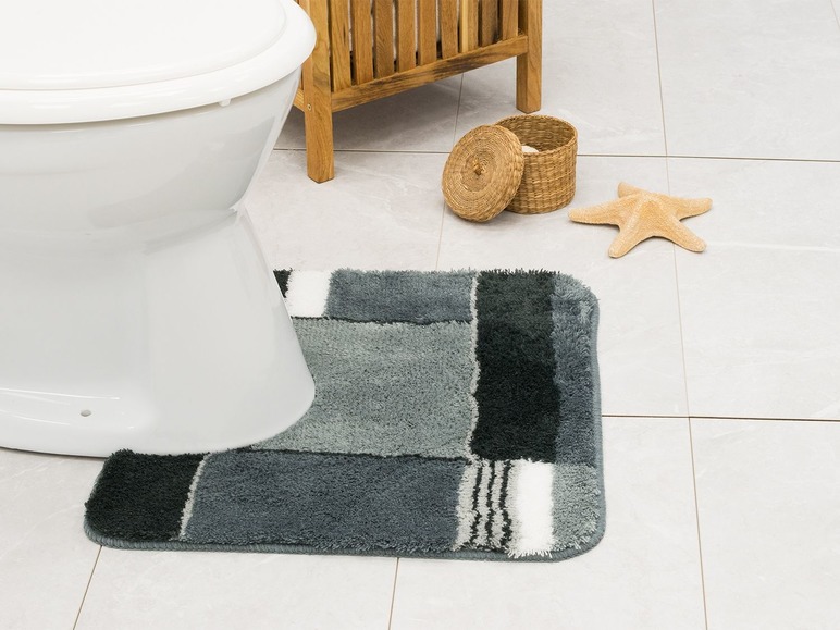 Kleine Wolke Badmat-WC-mat Padova (Antraciet, Toiletmat 50 x 50 cm)