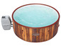Een Lay-Z-Spa Helsinki opblaasbaar bubbelbad met houten afwerking.