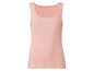 Een roze, geribbeld tanktop.