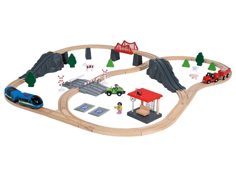Ga naar volledige schermweergave: Playtive JUNIOR Houten treinbaan - afbeelding 1