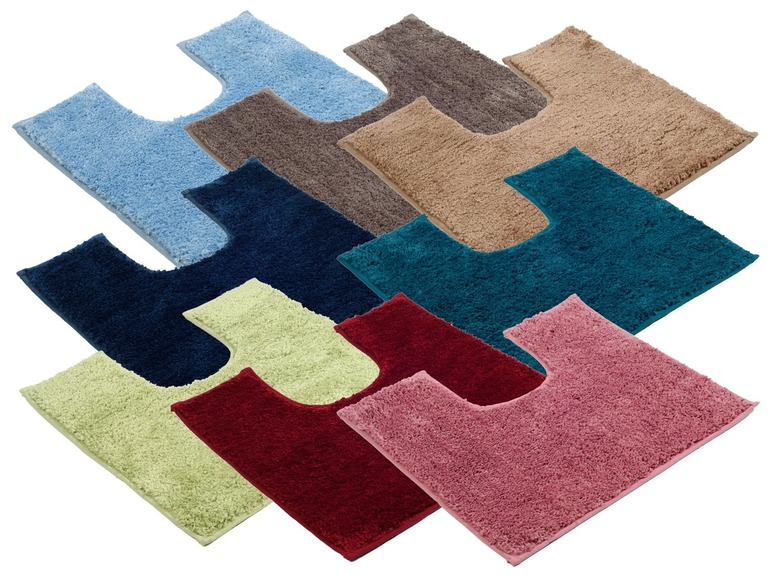 Badkamermatten in verschillende kleuren.