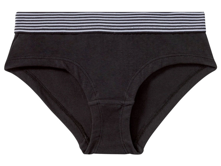 Zwarte dames onderbroek met gestreepte tailleband.