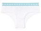 Witte onderbroek met blauwe elastische band