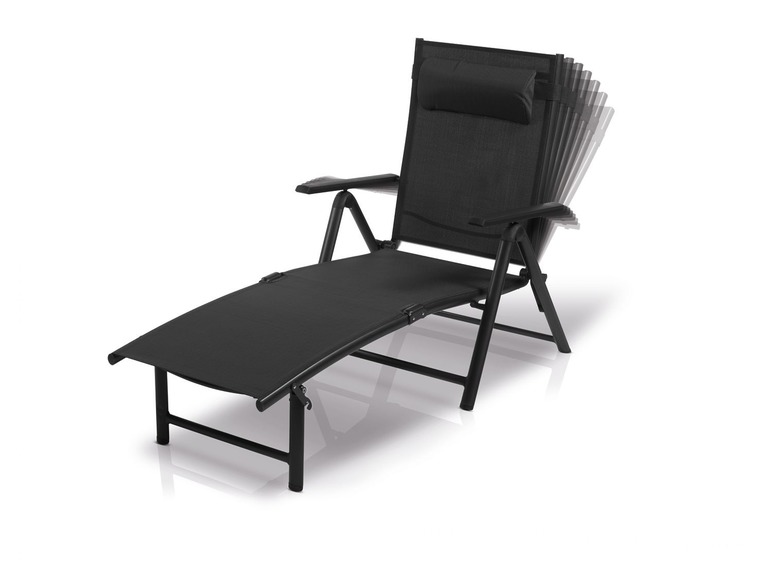 Ga naar volledige schermweergave: florabest Aluminium ligstoel zwart - afbeelding 2
