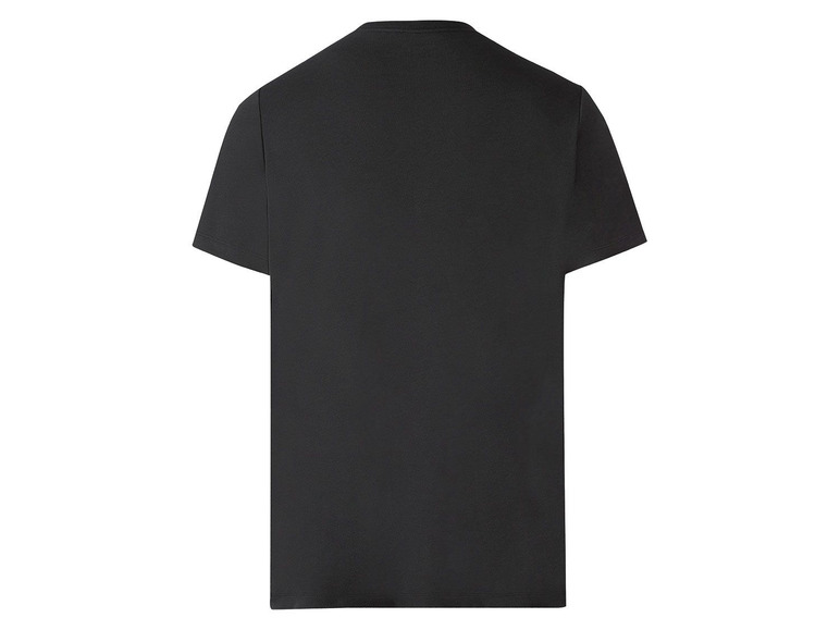 Zwart T-shirt met korte mouwen.